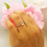 1.00 Carat (ctw) Sterling Silver Round Cut Aquamarine Ladies Solitaire Bridal Engagement Ring 1 CT