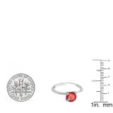 1.50 Carat (ctw) Sterling Silver Round Cut Ruby Ladies Solitaire Bridal Engagement Ring 1 1/2 CT