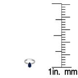 1.50 Carat (ctw) Sterling Silver Pear Cut Blue Sapphire Ladies Solitaire Bridal Engagement Ring 1 1/2 CT