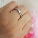 0.75 Carat (ctw) 10K White Gold Princess Cut Aquamarine & White diamond Ladies Anniversary Wedding Band Stackable Ring 3/4 CT