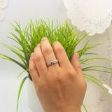 0.55 Carat (ctw) 14K White Gold Princess Cut Garnet & White Diamond Ladies Anniversary Wedding Band Stackable Ring 1/2 CT