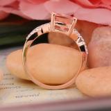 1.45 Carat (ctw) 10K Rose Gold Cushion Cut morganite & Round White Diamond Ladies Swirl Split Shank Bridal Engagement Ring 1 1/2 CT