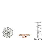 1.45 Carat (ctw) 14K Rose Gold Cushion Cut morganite & Round White Diamond Ladies Swirl Split Shank Bridal Engagement Ring 1 1/2 CT