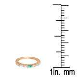 0.60 Carat (ctw) 14K Rose Gold Baguette Cut Emerald & Princess & Baguette Cut Diamond Ladies Anniversary Wedding Band Stackable Ring