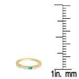 0.60 Carat (ctw) 14K Yellow Gold Baguette Cut Emerald & Princess & Baguette Cut Diamond Ladies Anniversary Wedding Band Stackable Ring