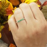 0.25 Carat (ctw) 10K White Gold Round Emerald 5 Stone Ladies Anniversary Wedding Band Ring 1/4 CT