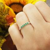 0.25 Carat (ctw) 10K White Gold Round Emerald 5 Stone Ladies Anniversary Wedding Band Ring 1/4 CT