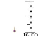 0.65 Carat (ctw) 18K Yellow Gold Round Cut Amethyst & White Diamond Ladies Halo Style Dangling Earrings