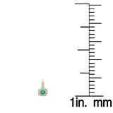 0.65 Carat (ctw) 18K Yellow Gold Round Cut Emerald & White Diamond Ladies Halo Style Dangling Earrings
