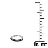 0.40 Carat (ctw) 10K White Gold Round Black Diamond Ladies Stackable Anniversary Wedding Band Enhancer Guard Ring