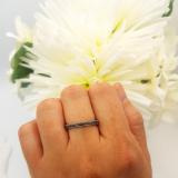 0.40 Carat (ctw) 10K White Gold Round Black Diamond Ladies Stackable Anniversary Wedding Band Enhancer Guard Ring