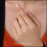 0.10 Carat (ctw) 10K White Gold Round Blue & White Diamond Ring Wedding Anniversary Stackable Band 1/10 CT
