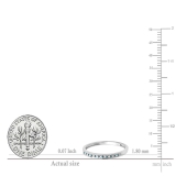 0.10 Carat (ctw) 10K White Gold Round Blue & White Diamond Ring Wedding Anniversary Stackable Band 1/10 CT