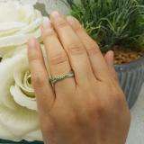0.36 Carat (ctw) 14K White Gold Round Tsavorite & White Diamond Ladies Anniversary Wedding Band Stackable Ring 1/3 CT