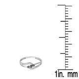 0.20 Carat (ctw) 10K White Gold Round Black And White Diamond Ladies 3 stone Engagement Promise Ring 1/5 CT