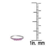 0.50 Carat (ctw) 14K White Gold Round Pink Sapphire Ladies Bridal Anniversary Wedding Band Stackable Ring 1/2 CT