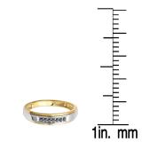 0.12 Carat (ctw) 10K White & Yellow Gold Two-Tone Round Black Diamond Men's 7 Stone Wedding Band