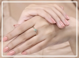 0.08 Carat (ctw) 10K Rose Gold Round White Diamond & Green Emerald Ladies Bridal Engagement Ring 1/10 CT