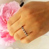 1.00 Carat (ctw) 18K White Gold Round Blue Sapphire & White Diamond Ladies Eternity Anniversary Stackable Ring Wedding Band 1 CT