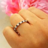 1.00 Carat (ctw) 18K White Gold Round Blue Sapphire & White Diamond Ladies Eternity Anniversary Stackable Ring Wedding Band 1 CT