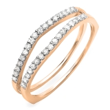 0.25 Carat (ctw) 18K Rose Gold Round White Diamond Ladies Anniversary Enhancer Guard Matching Wedding Band