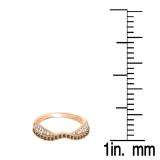 0.36 Carat (ctw) 14K Rose Gold Round Champagne & White Diamond Ladies Anniversary Wedding Band Stackable Ring 1/3 CT