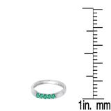 0.25 Carat (ctw) 10K White Gold Round Emerald 5 Stone Ladies Anniversary Wedding Band Ring 1/4 CT