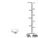 0.40 Carat (ctw) 18K White Gold Round Pink Sapphire And White Diamond Ladies Engagement Halo Style Split Shank Bridal Ring