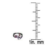 0.50 Carat (ctw) Black Rhodium Plated Sterling Silver Round Amethyst Garnet & Diamond Ladies Swirl Bridal Engagement Ring Matching Band Set 1/2 CT