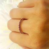 0.25 Carat (ctw) 10K White Gold Round Ruby Ladies 11 Stone Anniversary Wedding Stackable Band 1/4 CT