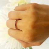 0.25 Carat (ctw) 10K White Gold Round Ruby Ladies 11 Stone Anniversary Wedding Stackable Band 1/4 CT