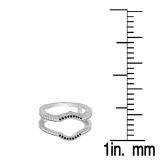 0.50 Carat (ctw) 10K White Gold Round Black & White Diamond Ladies Anniversary Wedding Band Enhancer Double Guard Ring 1/2 CT