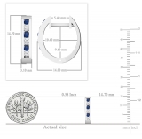 0.36 Carat (ctw) 18K White Gold Round White Diamond & Blue Sapphire Ladies Hoop Earrings 1/3 CT