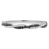 0.25 Carat (ctw) 10K White Gold Round Black & White Diamond Swirl Wedding Stackable Band 1/4 CT
