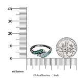 0.50 Carat (ctw) Black Rhodium Plated 10K White Gold Aquamarine & Tsavorite 3 Stone Ring 1/2 CT