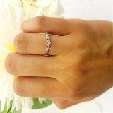 0.12 Carat (ctw) 14K Yellow Gold Round Ruby & Diamond Ladies Wedding Stackable Band