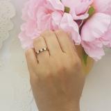 14K Yellow Gold Round Cut Blue Sapphire And White Diamond Ladies Stackable Wedding Band