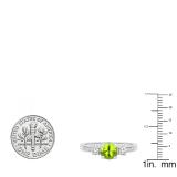 Dazzlingrock Collection 10K 6 MM Round PeridotWhite Sapphire & Diamond Bridal Engagement Ring
