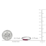 14K White Gold Round Ruby & White Diamond Ladies Anniversary Wedding Band Stackable Ring
