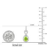 7X5 MM Pear Peridot & Round White Diamond Ladies Infinity Swirl Drop Earrings 14K White Gold