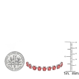 6X4 MM Each Oval Ruby Tennis Bracelet for Women in 925 Sterling Silver