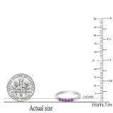 Round Amethyst 5 Stone Anniversary Wedding Band for Women (Color Purple Clarity Moderately Included) in 14K White Gold