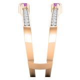 Round Amethyst and White Diamond Enhancer Double Wrap Guard Anniversary Band Ring for Women in 18K Rose Gold (White Diamond: 0.33 CT Color I-J Clarity I1-I2)