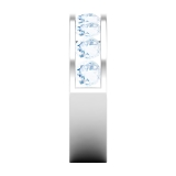 4mm Round Aquamarine Glistening Classic Channel Set Wedding Band for Women in 925 Sterling Silver