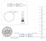 4mm Round Aquamarine Glistening Classic Channel Set Wedding Band for Women in 925 Sterling Silver