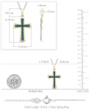 0.23 Carat (ctw) Round Blue Diamond Delicate Cross Pendant with 18 inch Silver Chain for Women in 925 Sterling Silver