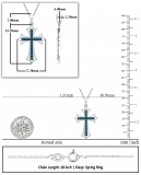 0.23 Carat Round Blue Diamond Flared Cross Pendant with 18 inch Gold Chain in 10K White Gold