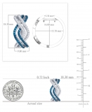 0.61 Carat Round Blue & White Diamond Intertwined Hoop Earrings for Women in 10K White Gold