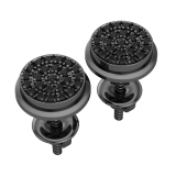 0.16 cttw Round Black Diamond Halo Unisex Stud Earring in Black Plated 925 Sterling Silver in Screw Back