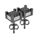 0.07 Carat (ctw) Round Black Diamond Miligrain with Metal Diamond Iced Out Square Unisex Stud Earrings in Black Plated 925 Sterling Silver in Push Back